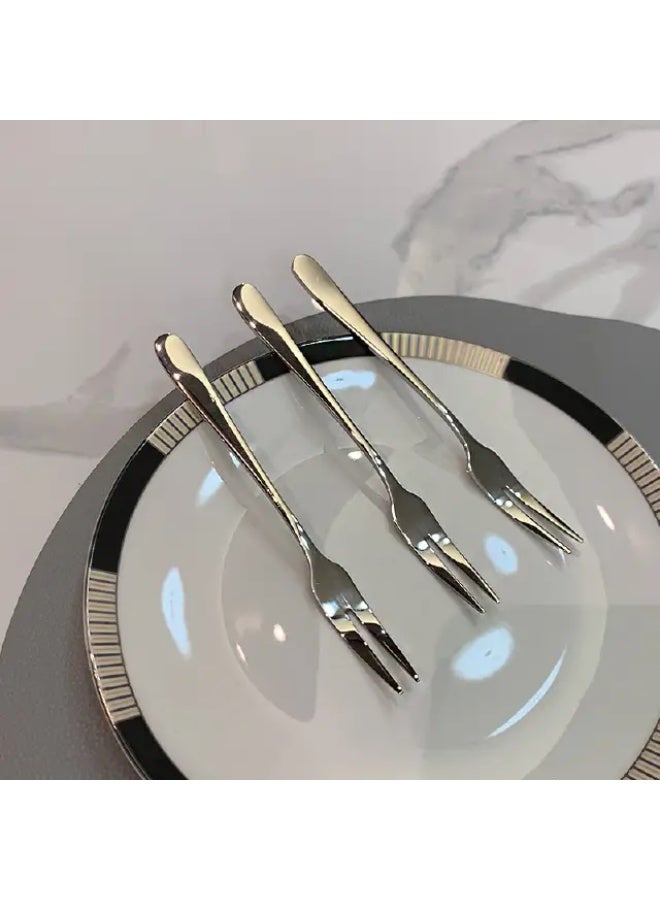 Dessert Forks, Stainless Steel Cocktail Forks, Stylist Small Appetizer Forks for Fruit Salad cake, 5.27 Inches, 4 Piece