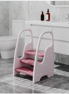 VUCATIN Toddler Step Stool Adjustable 3 Step Stool Kids Standing Tower for Kitchen Counter Bathroom Sink Toilet Potty Training Children Learning Helper Stool with Safety Handles & Non-Slip Pad  - Image 2