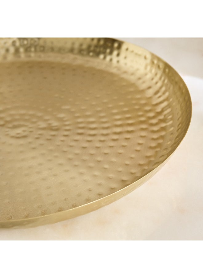 Home Box Avya Metal Hammered Round Tray - 35x35x4 cm  - Image 3