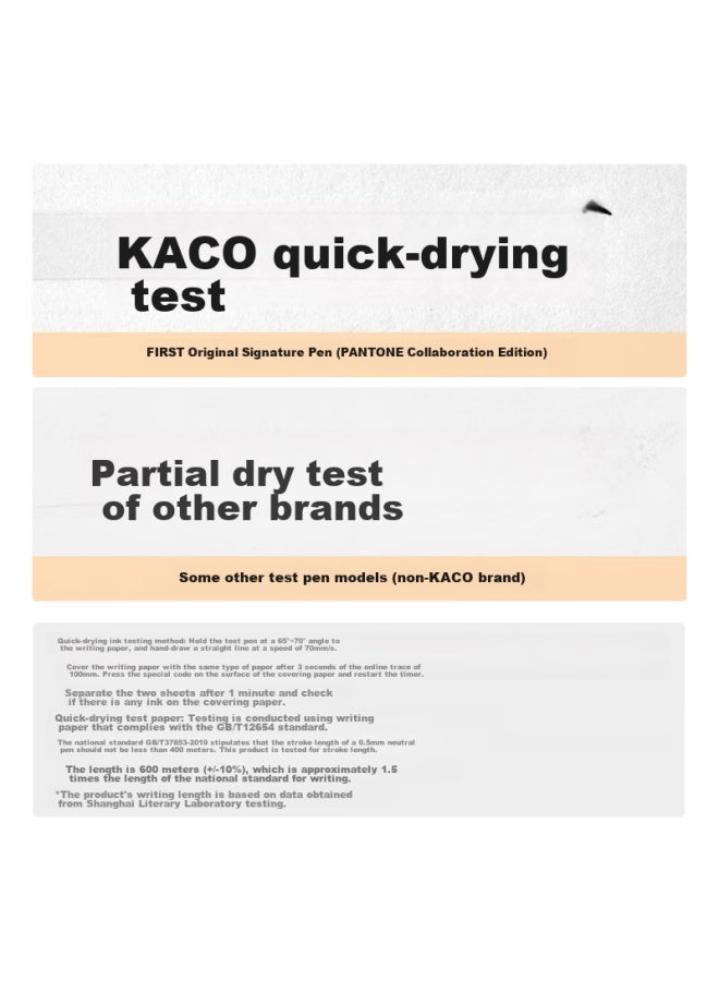 Kaco Xpantone Co-Branded Pantone 0.5Mm High-Value Signature Pen Quick-Drying Ballpoint Pen Black Water Pen Carbon Pen Student Practice Pen (2010) 2-Pack - Image 5