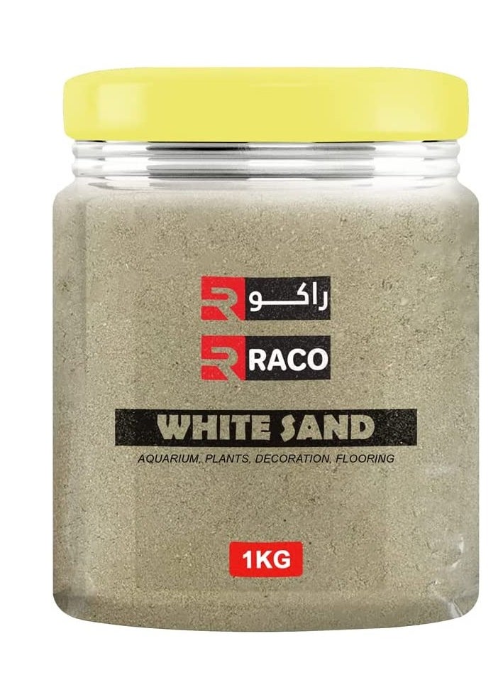 راكو رمل طبيعي متعدد الأغراض من راكو لأرضيات البناء ونباتات أحواض السمك و DIY 1 كجم (أبيض)  - Image 1