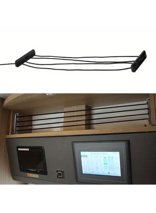 TravelGo Black Elastic Storage Net With Adjustable Straps For RV Camper Organization - Image 1