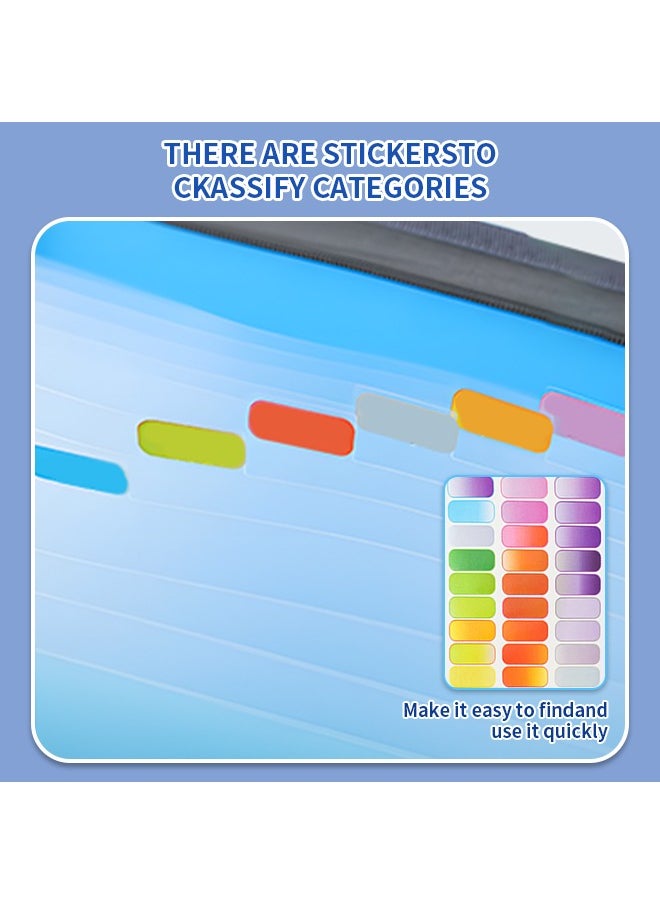 Generic - Expandable File Folders with Color Labels, Waterproof and Dustproof Document Folders, Ideal for Organizing Bills and Receipts - Image 1
