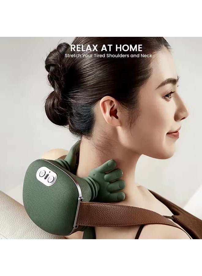 زيسكوير جهاز تدليك كهربائي للرقبة والكتفين مع محاكاة يدوية للعجن - جهاز تدليك عميق للأنسجة في الظهر مع حرارة وأشرطة قابلة للتعديل وتسكين آلام الرقبة والكتفين وأعلى الظهر - Image 4