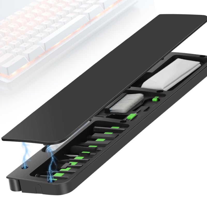 JiaTeums Keyboard Wrist Rest with Cleaning Kits,Palm Pad for Pain Relief, Wrist Support for Long Hours of Work, Gaming,Studying,Black 14.17'' Wrist Rest for 85% Mechanical Keyboard - Image 1