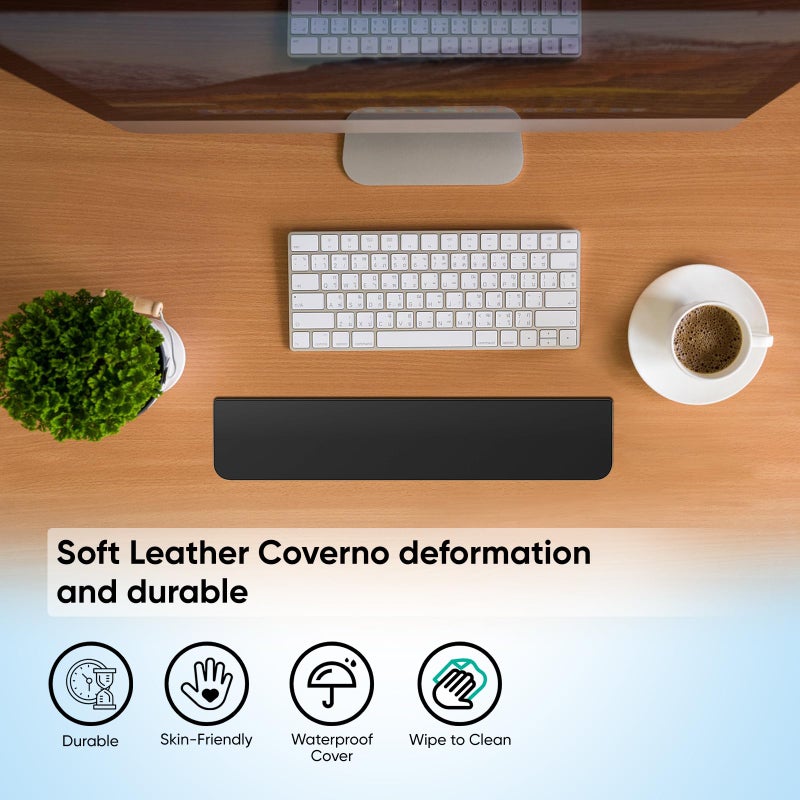 JiaTeums Keyboard Wrist Rest with Cleaning Kits,Palm Pad for Pain Relief, Wrist Support for Long Hours of Work, Gaming,Studying,Black 14.17'' Wrist Rest for 85% Mechanical Keyboard - Image 5