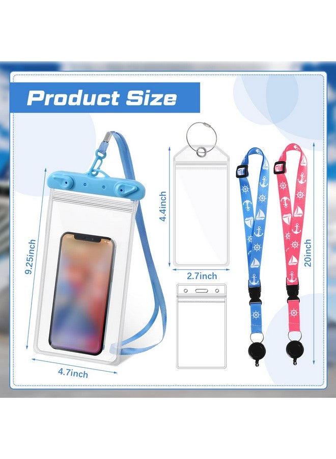 Teling 8 Pcs Cruise Ship Essentials Kit Include 2 Lanyards For Cruise Ship Cards 4 Cruise Luggage Tags And 2 Waterproof Phone Pouch(Blue Pink)  - Image 2