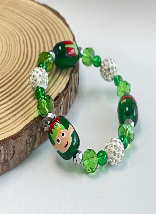 fiona Christmas Glass Beaded Bracelet, Holiday Birthday Jewelry Gifts For Women, 1 pc (Elf Fairy) - Image 5