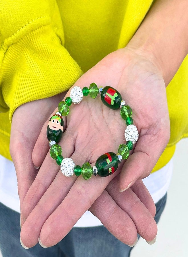 fiona Christmas Glass Beaded Bracelet, Holiday Birthday Jewelry Gifts For Women, 1 pc (Elf Fairy) - Image 4