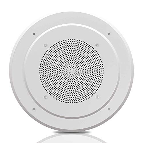 Pyle 8 Ceiling Wall Mount Speaker Full Range Woofer Speaker System 100 Volt Transformer Flush Design w 60Hz16kHz Frequency Response 200 Watts Peak Template for Easy Installation PDICS8 White