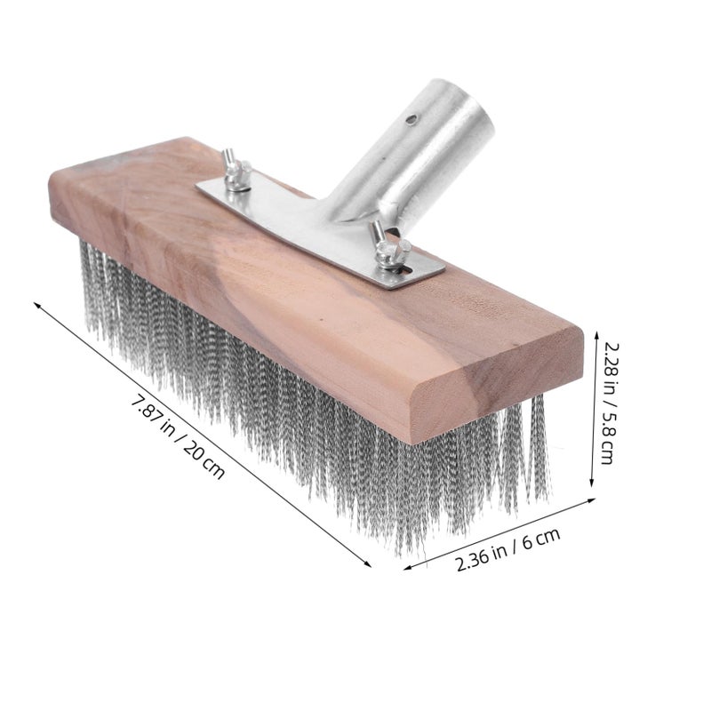 Stainless Steel Wire Brush Long Handle Multi Purpose Floor Cleaning Moss Remover Tool - Image 3