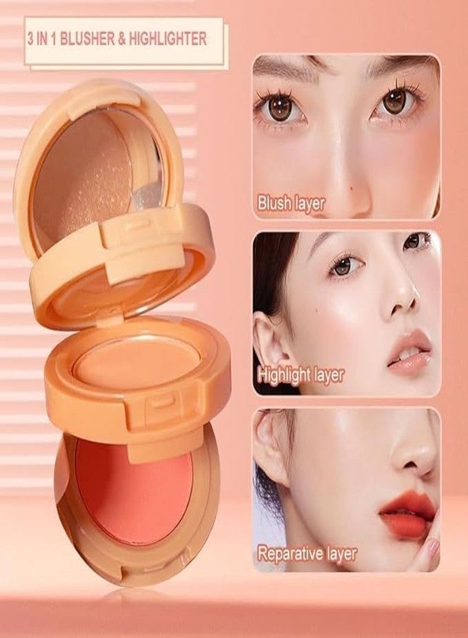 Airi Creations 3 in 1 Face Makeup Compact – Glitter Highlighter, Matte Blush & Smooth Pressed Powder, Long Lasting Pigmented Finish, Lightweight Travel Friendly Beauty Combo for Women - Image 4