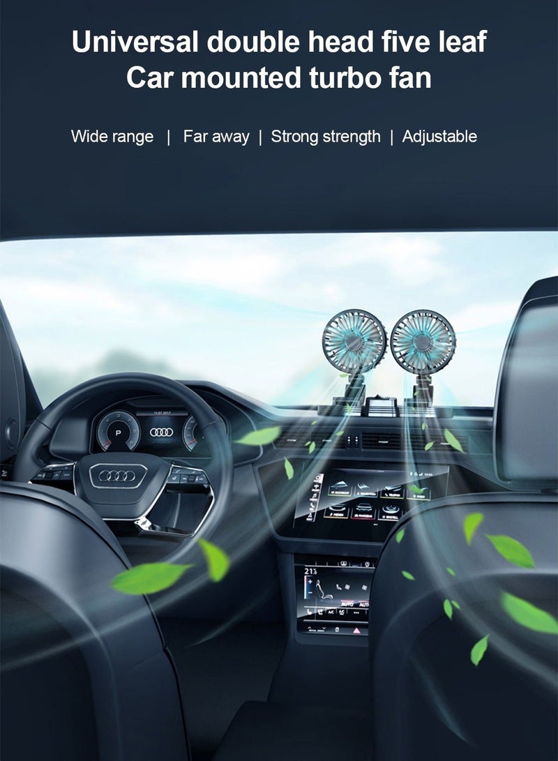 شاربدو مروحة سيارة بذراعين، دوران 360 درجة، تدفق هواء عالي، تعمل بالطاقة عبر USB لسيارات 12 فولت/24 فولت - Image 5