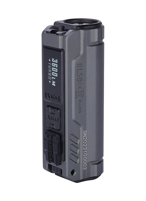 BL50 Mini Flashlight 3600 Lumens Dual Light Source EDC Torch with White LED