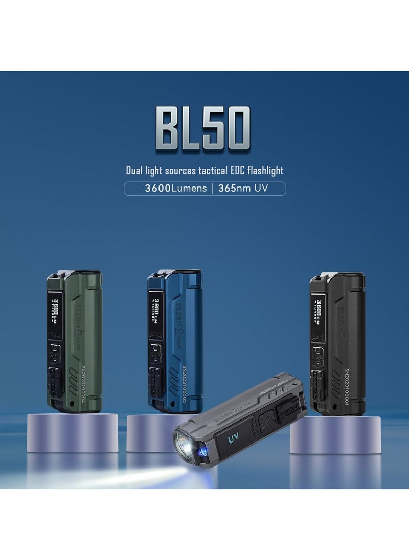 IMALENT BL50 Mini Flashlight 3600 Lumens Dual Light Source EDC Torch with White LED  - Image 2
