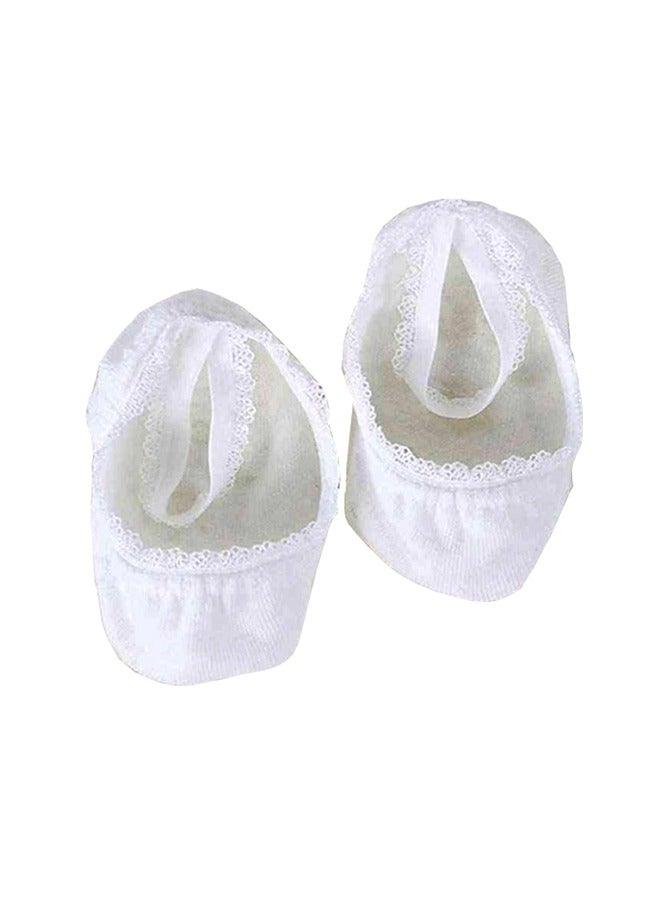 RARELY 2 Pairs Of Cotton Non Slip Striped Socks Infant Baby Girls Socks White  - Image 1