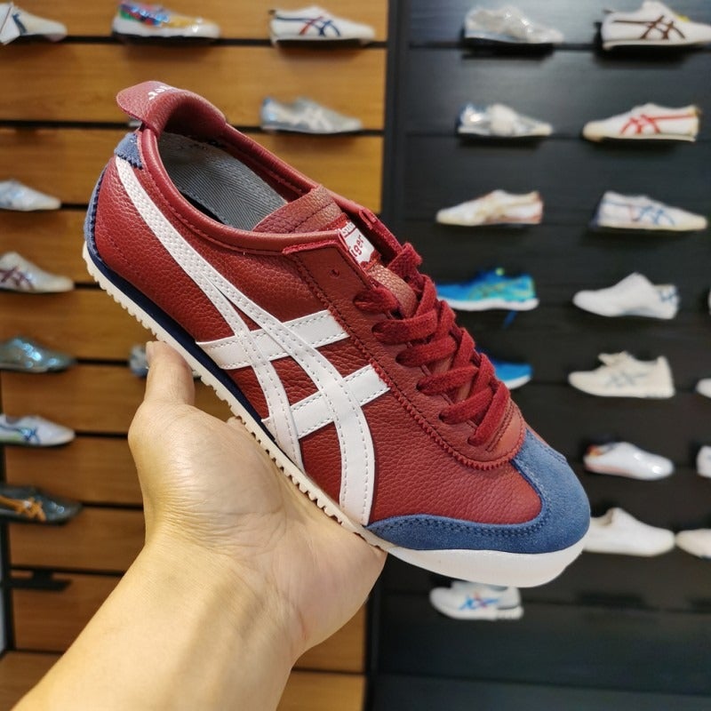 أونيتسوكا تايجر جلد طبيعي من الطبقة الأولى أحذية Onitsuka Tiger T-Toe سلسلة Mexic66 كلاسيكية رجعية للأزواج - Image 1