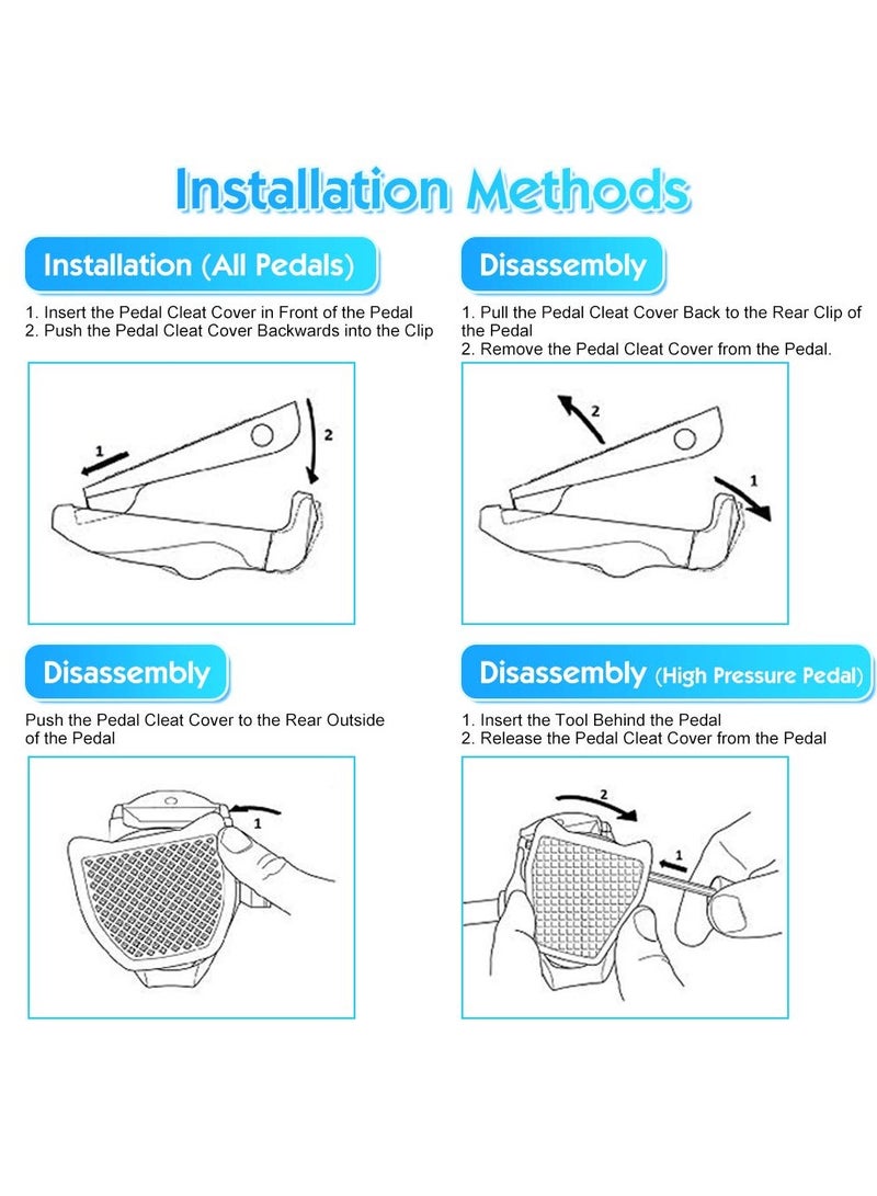 KASTWAVE Cleats for Cycling Shoes Compatible with Speedplay Zero - Pair of Black Bike Cleats with Metal Plates - Ideal for Indoor Cycling & Outdoor Road Biking Shoes - Image 5