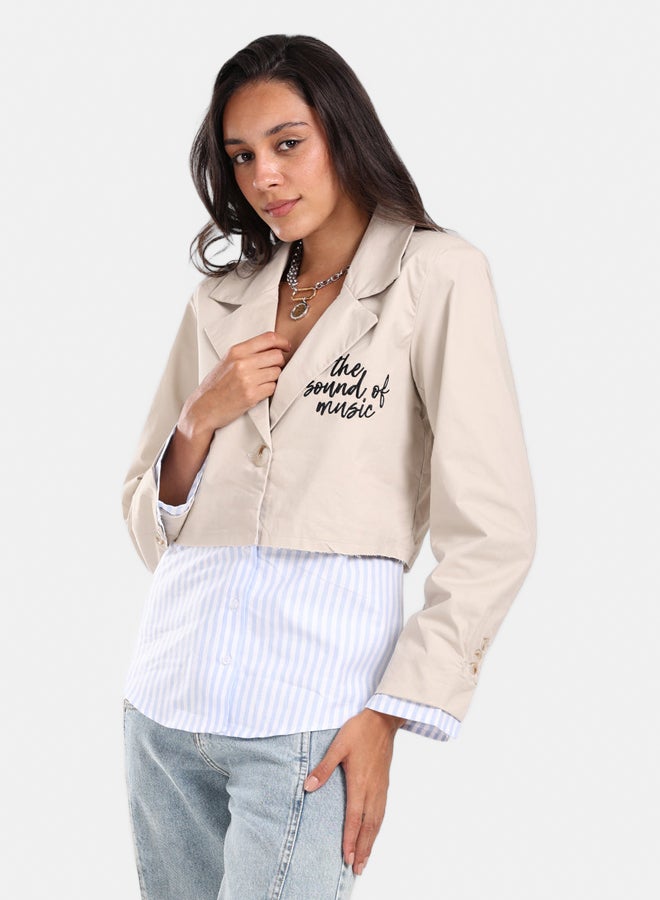 Carina Jacket with Exposed Striped Cuffs  - Image 2