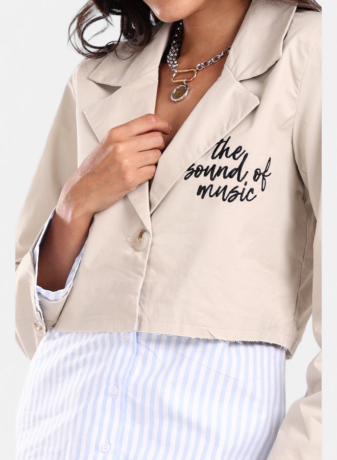 Carina Jacket with Exposed Striped Cuffs  - Image 5