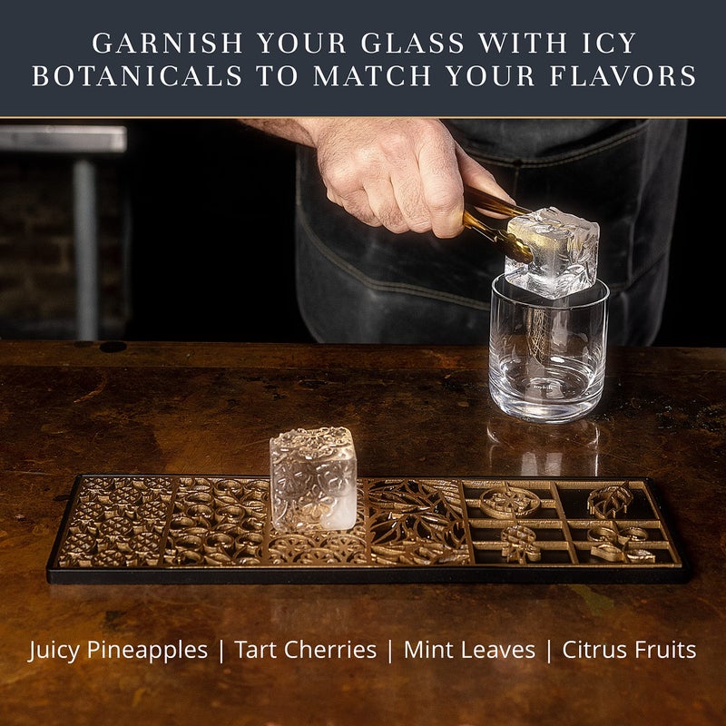 Ash Harbor Clear Ice Cube Maker Design Tray - Craft Modern Ice Molds for Bourbon & Cocktails in 5 Seconds - Whiskey Mold Cube Stamp – Bartender Accessories - Copper Ice Press Cocktails by Ash Harbor (Holidays) - Image 5