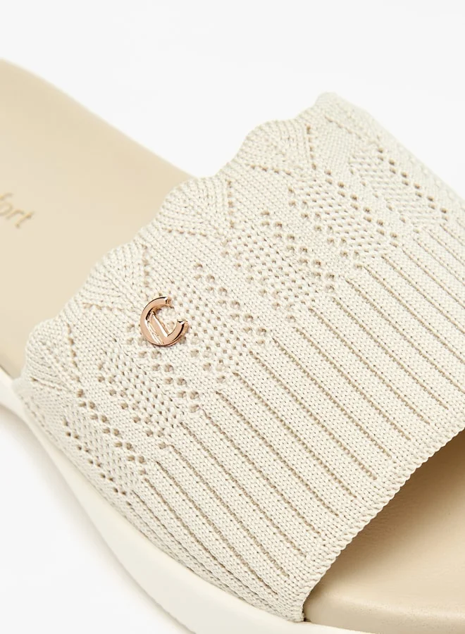 Le Confort Textured Slip-On Flatform Sandals