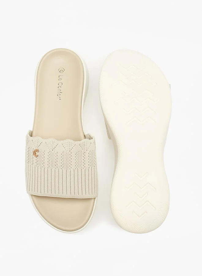 Le Confort Textured Slip-On Flatform Sandals