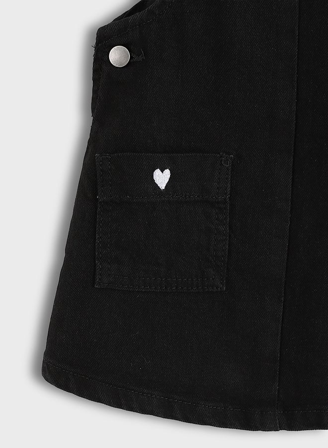 ال سي وايكيكي فتاة ذات ياقة مربعة جان سالوبيت اللباس - Image 3