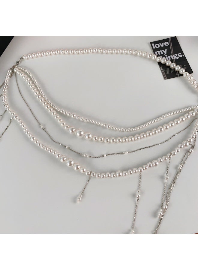 نيمي سلسلة خصر لؤلؤية - سلسلة خصر متعددة الطبقات بتصميم الأميرة الفراشة - Image 3