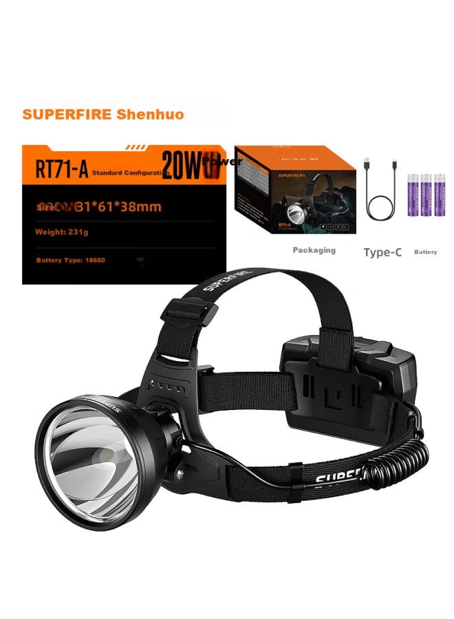 Supfire Rt71-a High Brightness Headlamp Sensor Head-worn Lighting Yellow Light Outdoor Mining Long Battery Life - Image 2