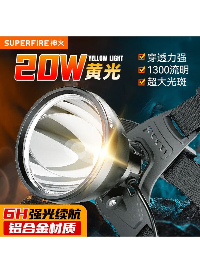Supfire Rt71-a High Brightness Headlamp Sensor Head-worn Lighting Yellow Light Outdoor Mining Long Battery Life - Image 1