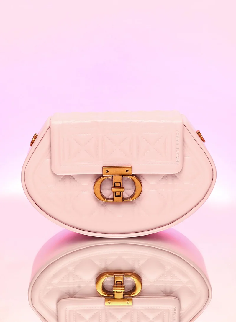 صوص هاوت حقيبة كروس كويلد كيرف - وردي نيود