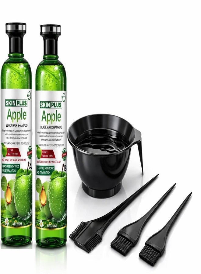 SKINPLUS Apple Black Hair Shampoo with Bowl & Brush Set (250ml) - Image 3