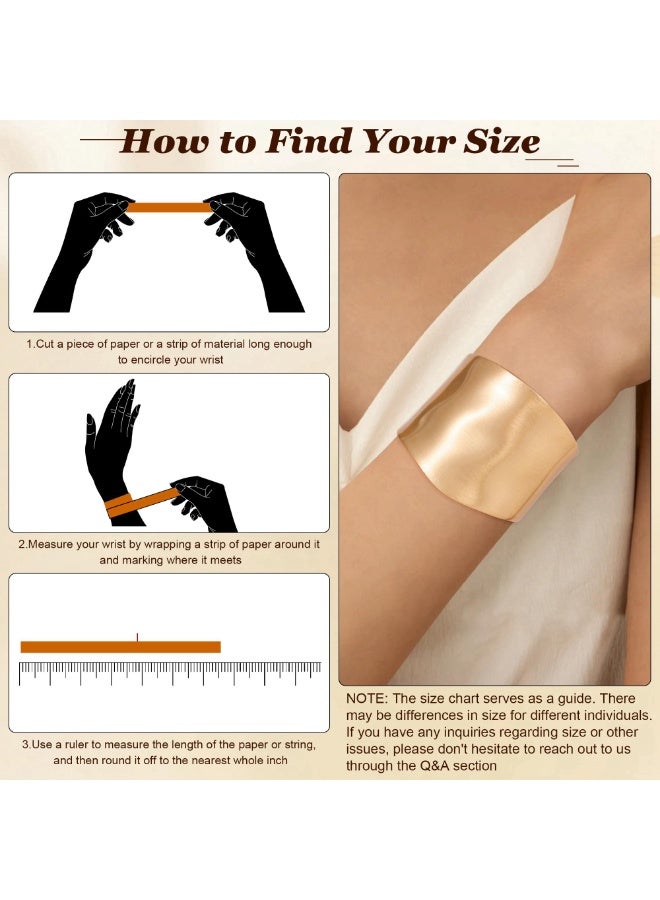 Chunky Teardrop Irregular Bangle Bracelet for Women, 18K Gold Plated Hinged Wrist Cuff - Image 4