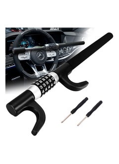 Password Code Steering Lock, Combination Steering Wheel Lock Car Steering Wheel Locks Keyless Self Defense Lock Anti-Theft Steering Lock Vehicle Universal Steering Wheel Lock for Cars Truck Van SUV