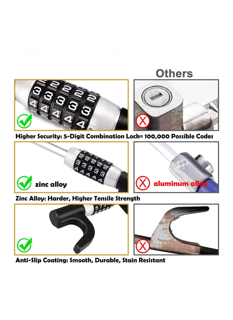 SYOSI - Password Code Steering Lock, Combination Steering Wheel Lock Car Steering Wheel Locks Keyless Self Defense Lock Anti-Theft Steering Lock Vehicle Universal Steering Wheel Lock for Cars Truck Van SUV - Image 1