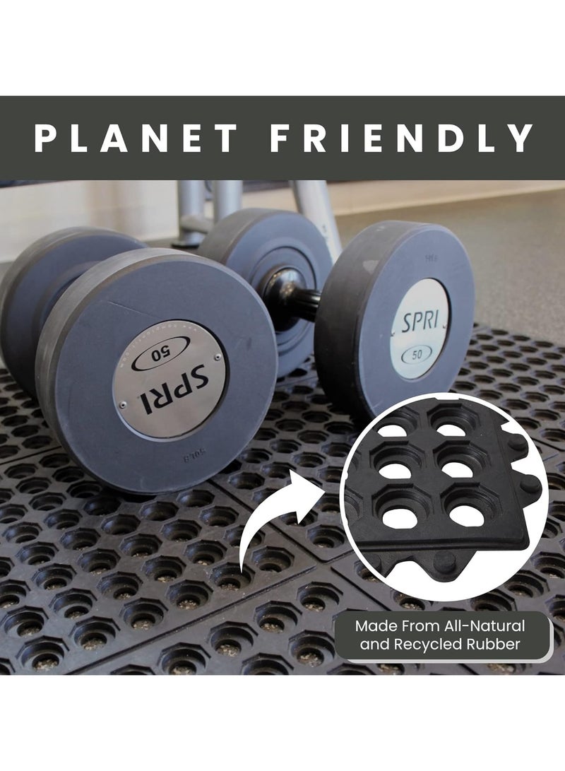 terrain Terrain® Link Mat – Interlocking Rubber Tile – 90x90 cm, 1.4 mm Thick – Anti-Slip Flooring for Gyms & Commercial Areas  - Image 2