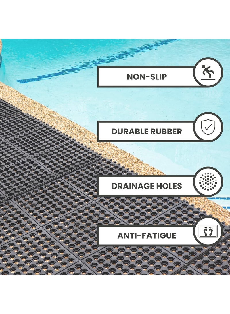 terrain Terrain® Link Mat – Interlocking Rubber Tile – 90x90 cm, 1.4 mm Thick – Anti-Slip Flooring for Gyms & Commercial Areas  - Image 5