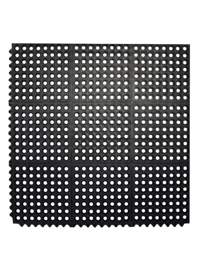 terrain Terrain® Link Mat – Interlocking Rubber Tile – 90x90 cm, 1.4 mm Thick – Anti-Slip Flooring for Gyms & Commercial Areas  - Image 1