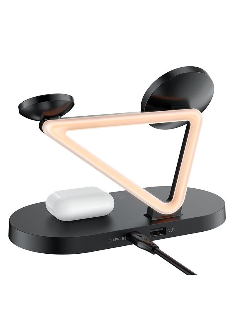 ACEFAST - ACEFAST Wireless Charger Desktop Holder E9 3-in-1 with Magsafe for iPhone 15/14/13/12 Series + Apple Watch + AirPods, with Total Output up to 45W - Image 1