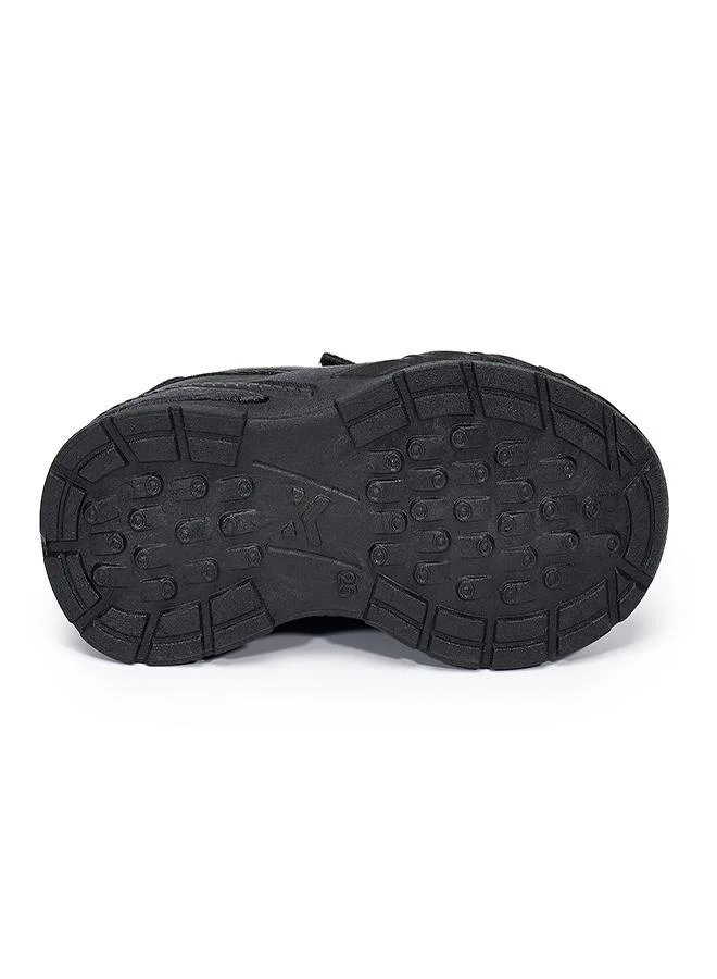 babyqlo Black Dual Velcro School Sneakers for Kids