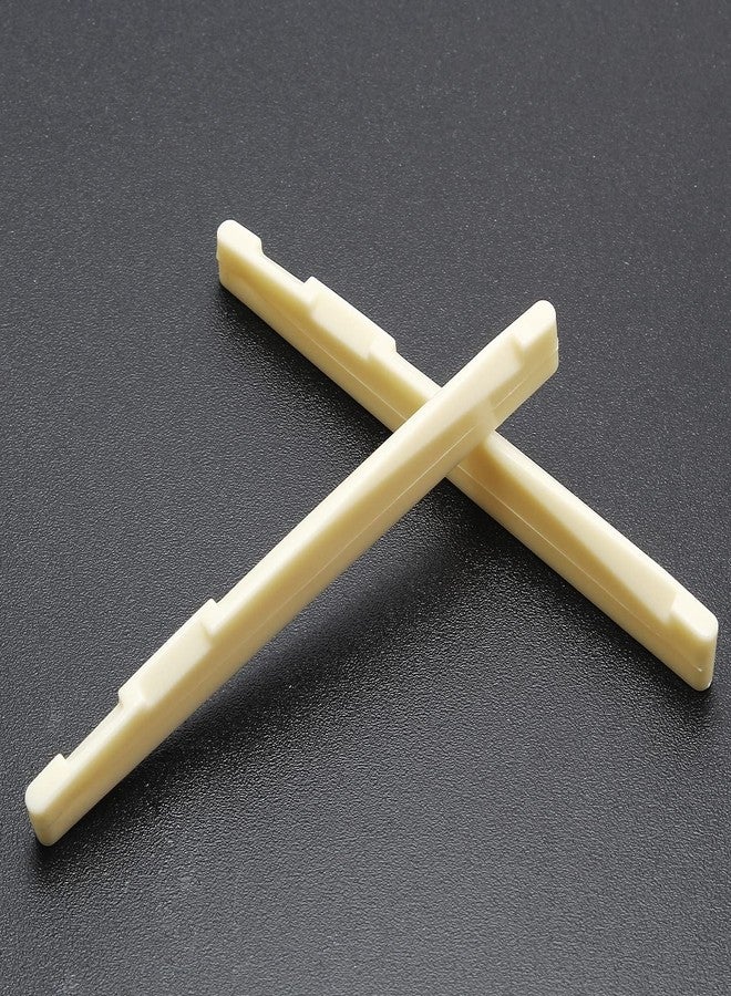 Litoexpe 4 Pcs Acoustic Guitar Bridge Saddles, Fit for 74mm & 72mm Bridge Slot, Pure Complete Bone, Bone Original Color - Image 3