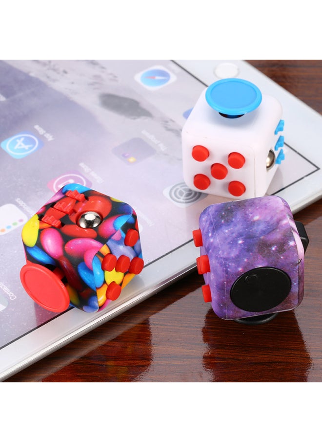 Creative Decompression Rubik's Cube Dice Venting Boredom Decompression Sieve Fingers Relax Focus Rubik's Cube Toy-Color:Red White Blue