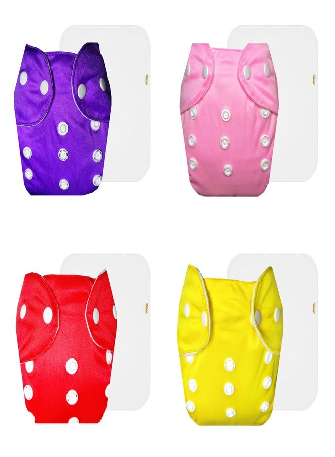 Dumbledo Lite Cloth Diaper with Cotton Insert (Pack of 4) | Soft & Gentle | Leakproof | Easy to Clean | Trusted by Moms | 3 Months - 2 Years | Unisex Baby - Image 1