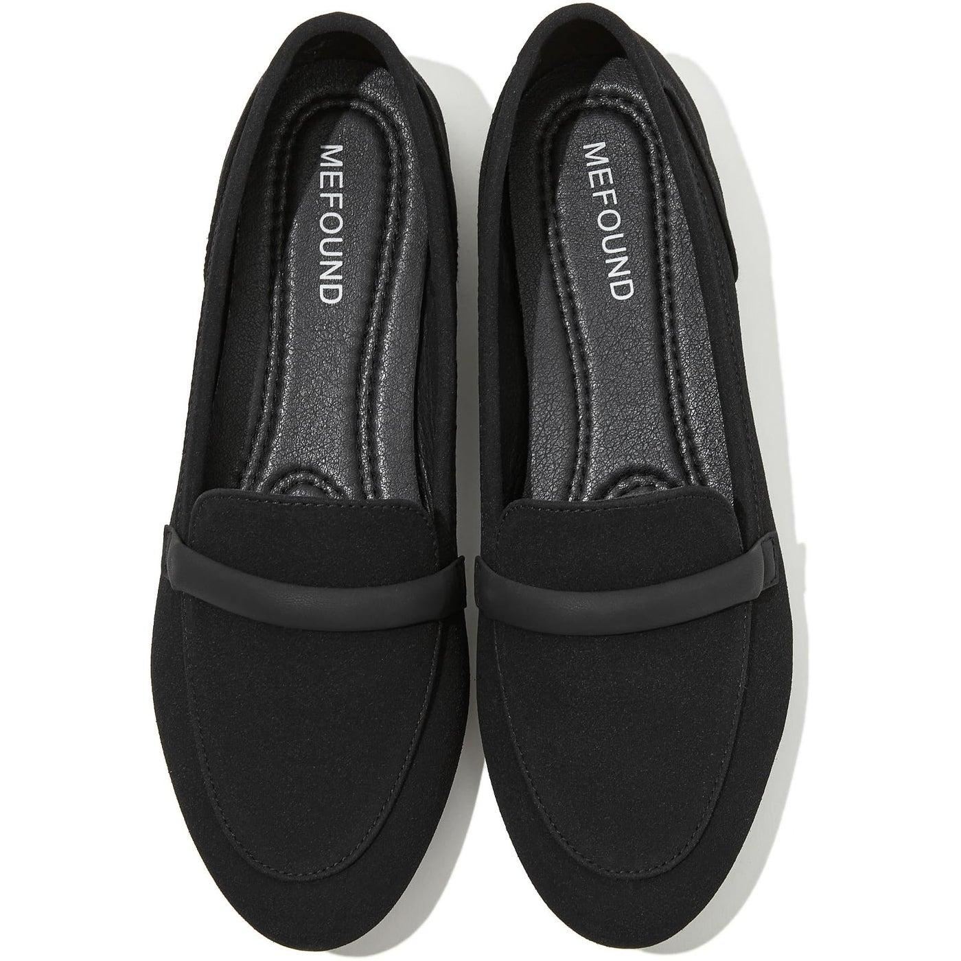MEFOUND Women's Flats Shoes Ballet Flats Fashion Round Toe Comfortable Flats Dressy Slip on Loafers for Women (Black,US7.5)