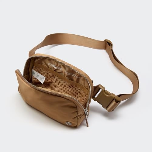 Pander Unisex Belt Bag Fanny Pack for Women with Adjustable Strap, Small Waist Pouch for Workout Running Traveling Hiking. (Caramel Brown) - Image 5