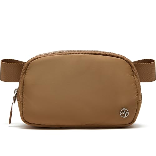 Pander Unisex Belt Bag Fanny Pack for Women with Adjustable Strap, Small Waist Pouch for Workout Running Traveling Hiking. (Caramel Brown) - Image 1