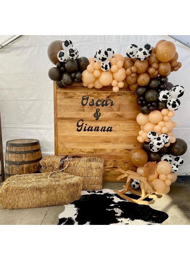 Isndare - Blush Brown Balloons Cow Print Balloons Cowboy Birthday Decorations Western Farm Party 60pcs 12inch Nude Brown Helium Latex Balloons for Arch Tan Coffee Balloon Farmhouse Country Cowgirl Decor - Image 1