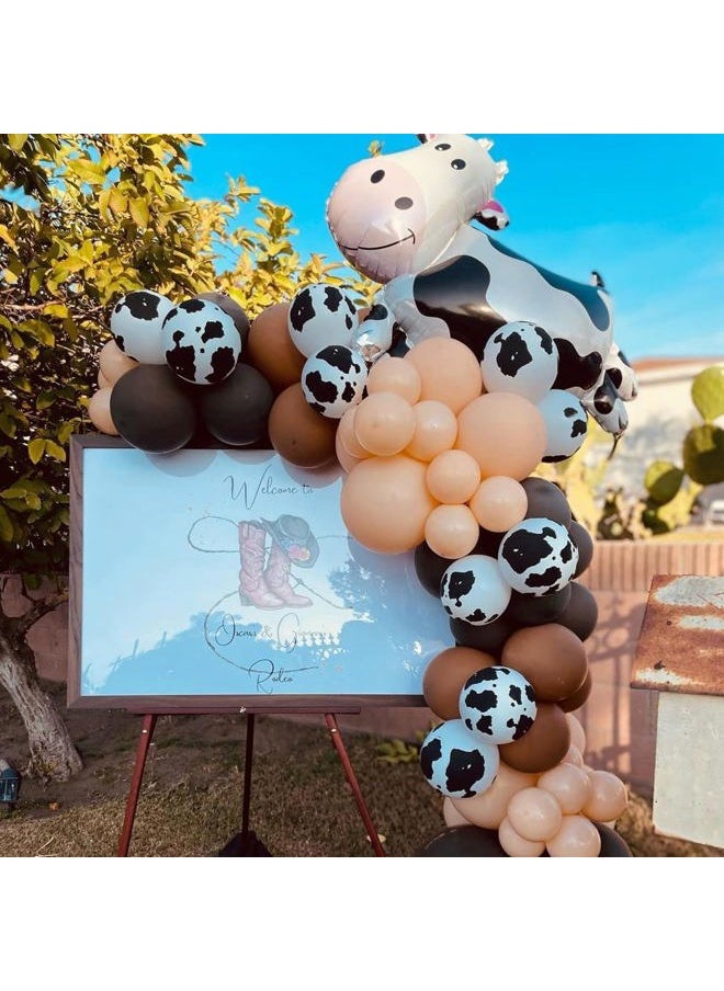 Isndare - Blush Brown Balloons Cow Print Balloons Cowboy Birthday Decorations Western Farm Party 60pcs 12inch Nude Brown Helium Latex Balloons for Arch Tan Coffee Balloon Farmhouse Country Cowgirl Decor - Image 1
