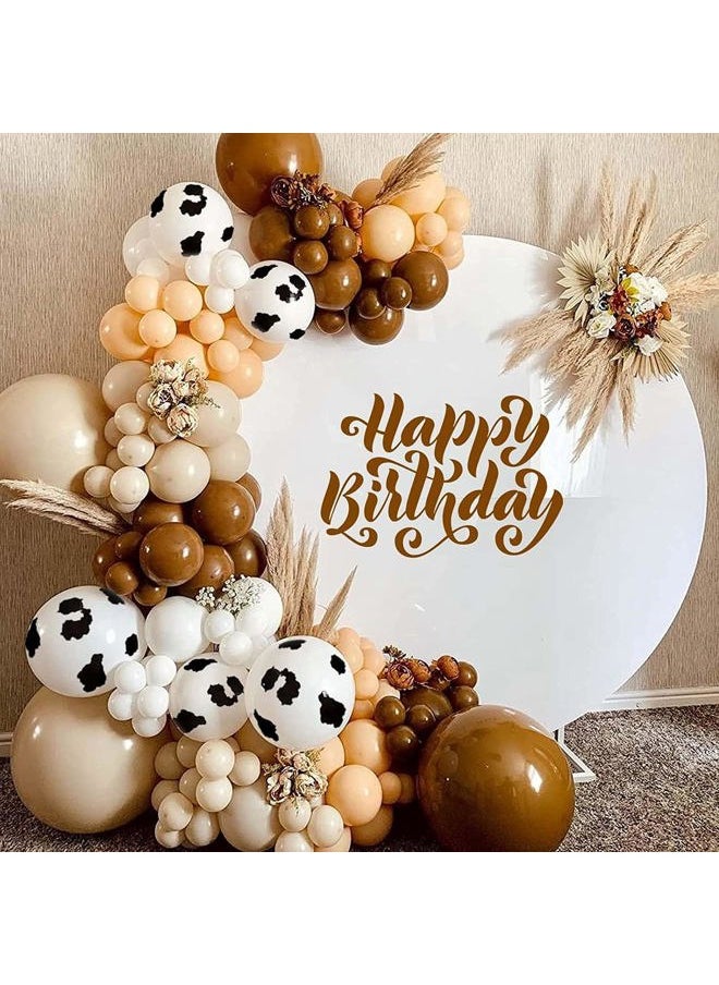 Isndare - Blush Brown Balloons Cow Print Balloons Cowboy Birthday Decorations Western Farm Party 60pcs 12inch Nude Brown Helium Latex Balloons for Arch Tan Coffee Balloon Farmhouse Country Cowgirl Decor - Image 1